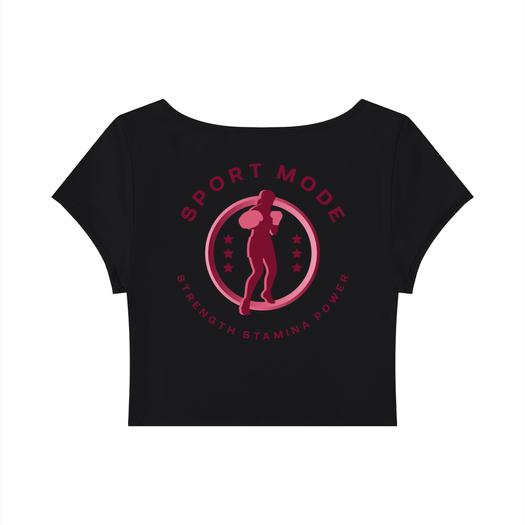 Sport Mode Pink Women's Slim Cap Sleeve Crop T-Shirt