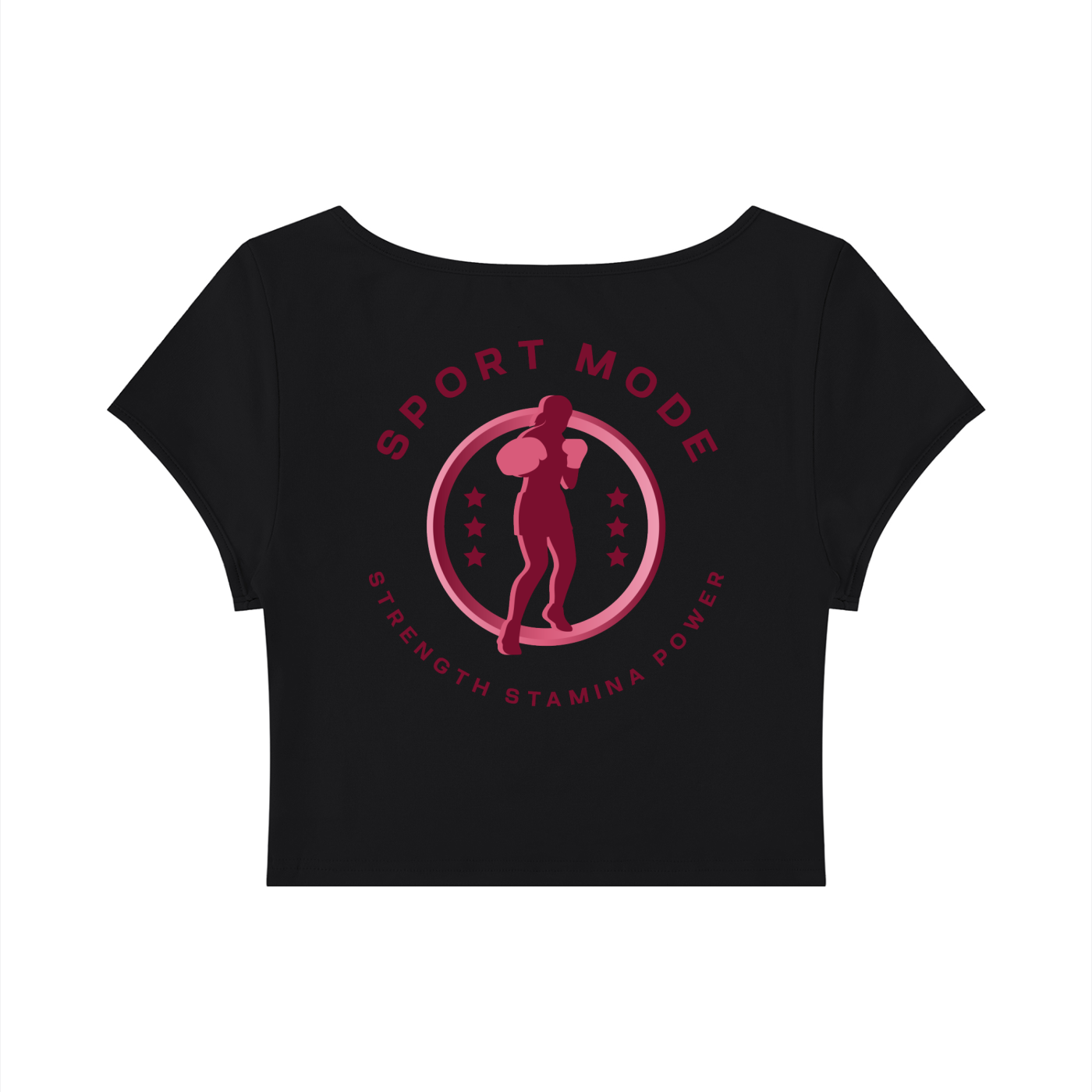 Sport Mode Pink Women's Slim Cap Sleeve Crop T-Shirt