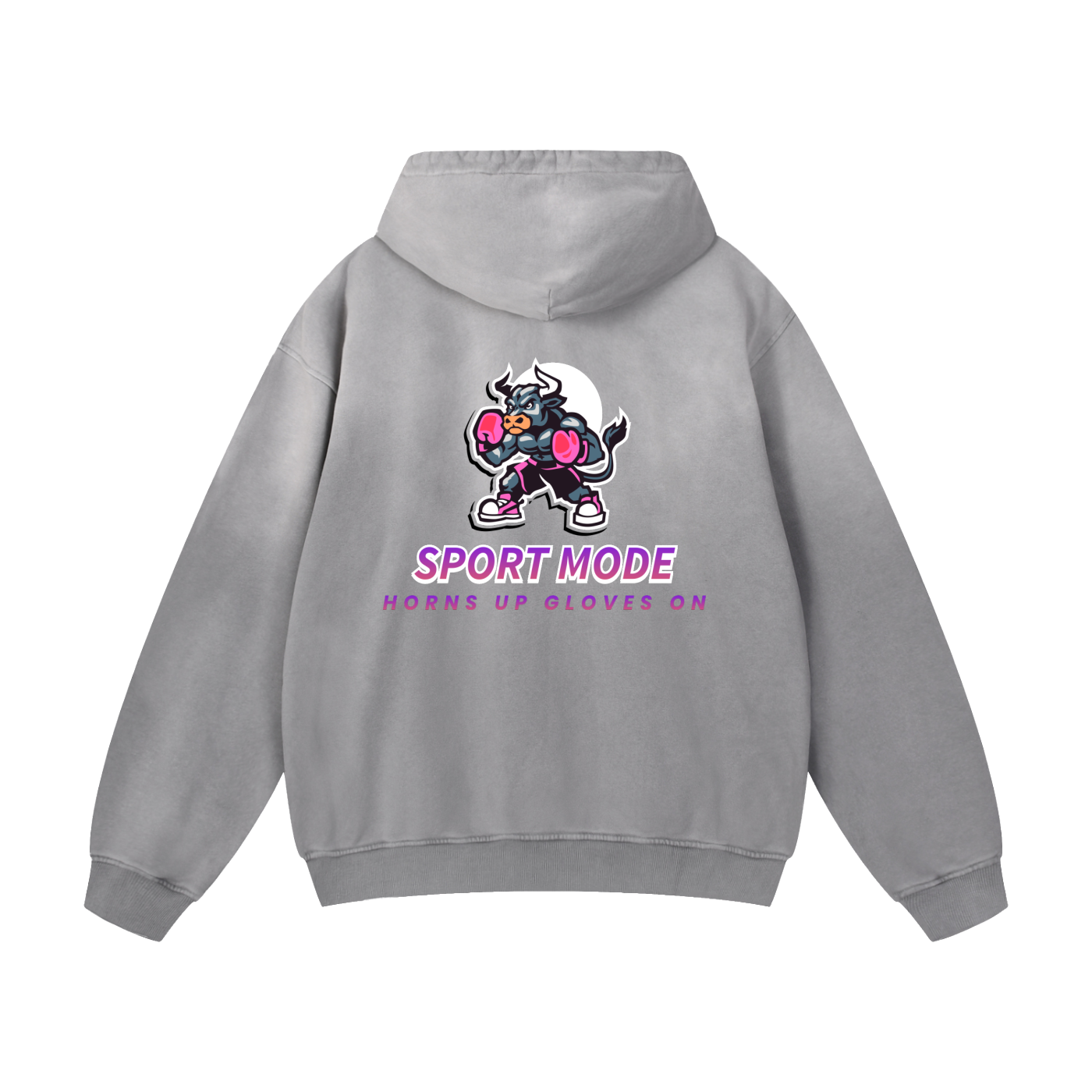 Sport Mode Horns Up Heavyweight Sunfade Oversized Hoodie