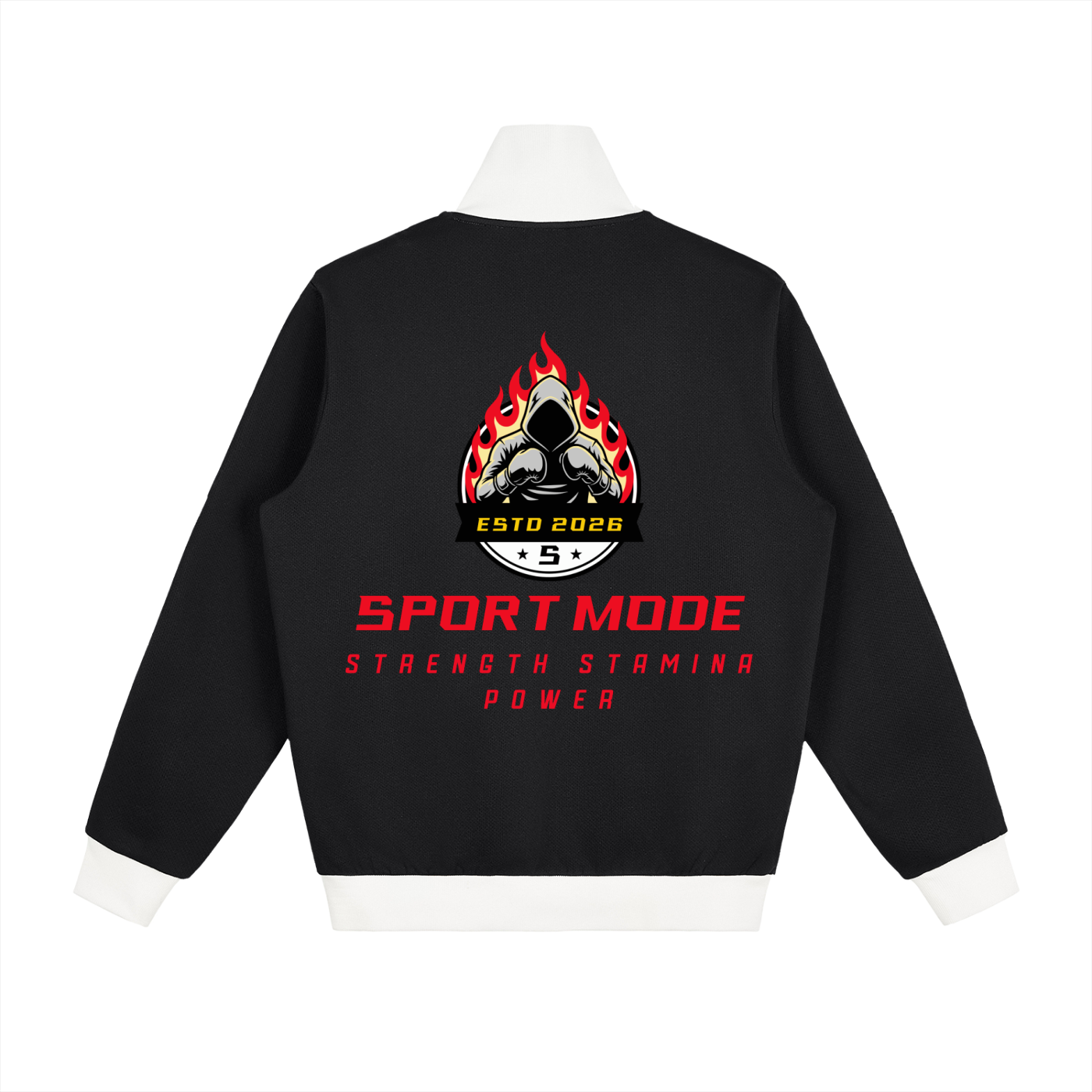 Sport Mode Victory Contrast Side Stripe Fleece Track Jacket