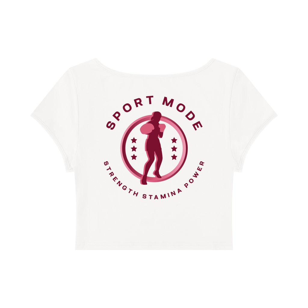 Sport Mode Pink Women's Slim Cap Sleeve Crop T-Shirt