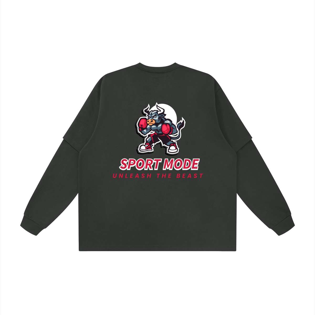 Sport Mode Beast Unisex Layered Oversized T-Shirt