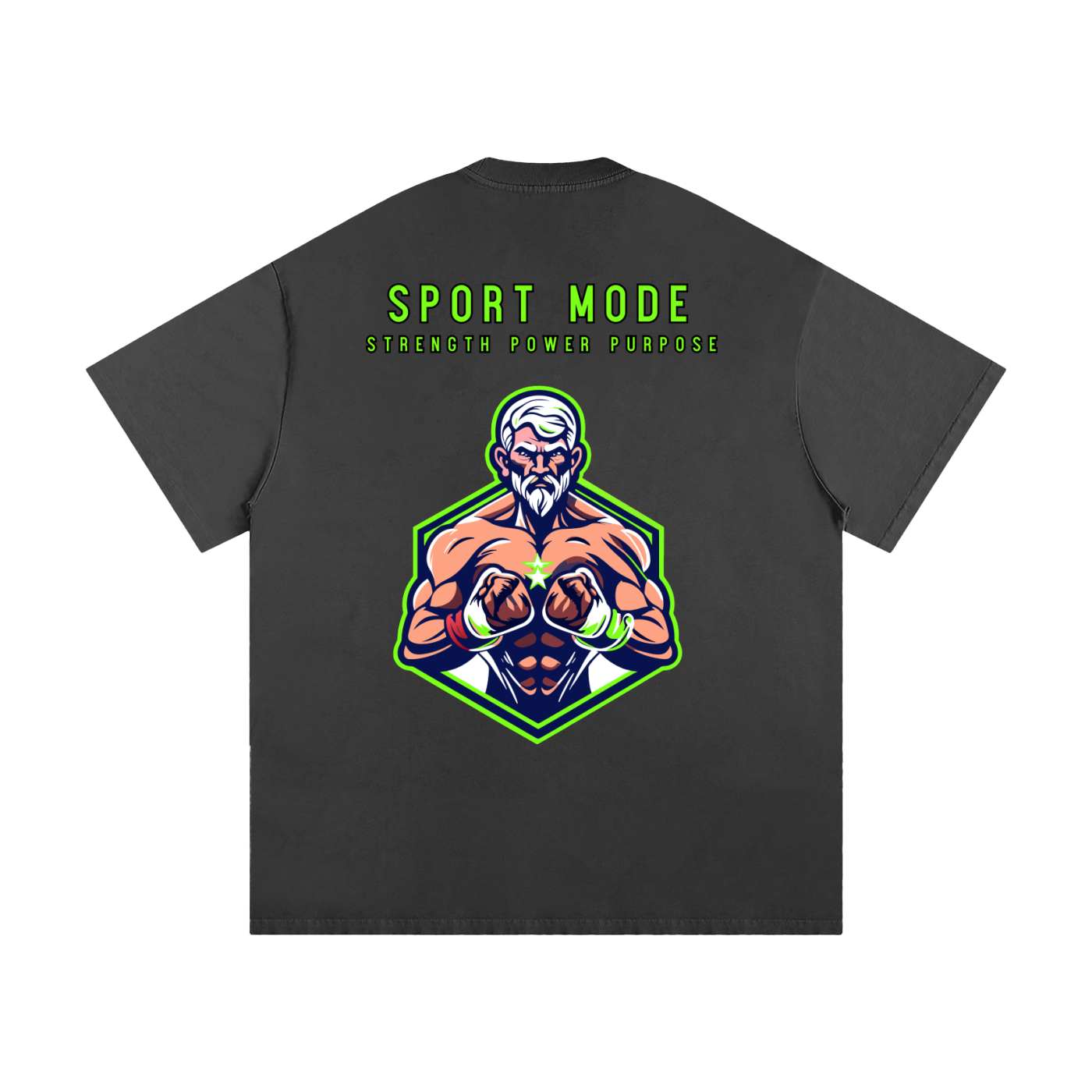 Green Glow Sport Mode Heavyweight Loose Fit T-Shirt
