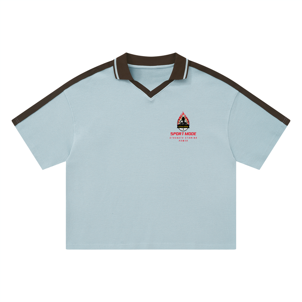 Fire on Front Sport Mode Unisex Color Block Polo Shirt