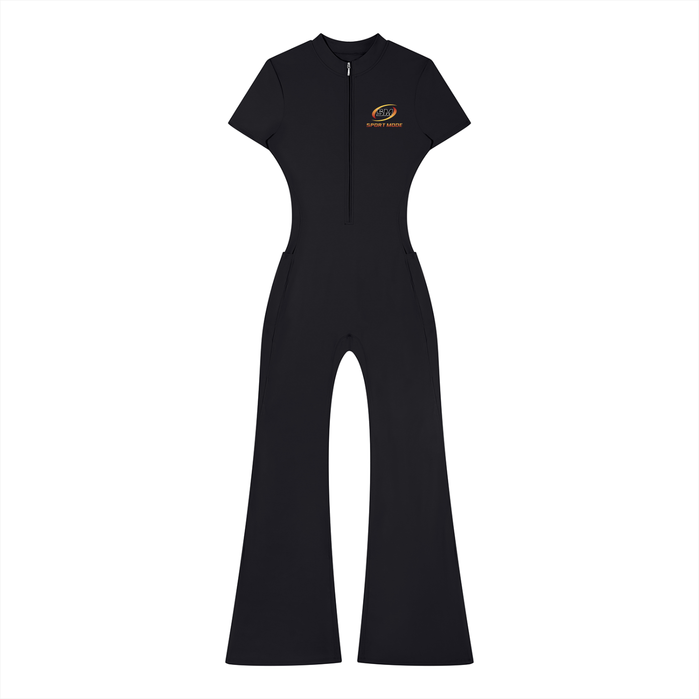 Sport Mode Power Punch Women’s Tight Flared Leg Quarter-Zip Jumpsuit