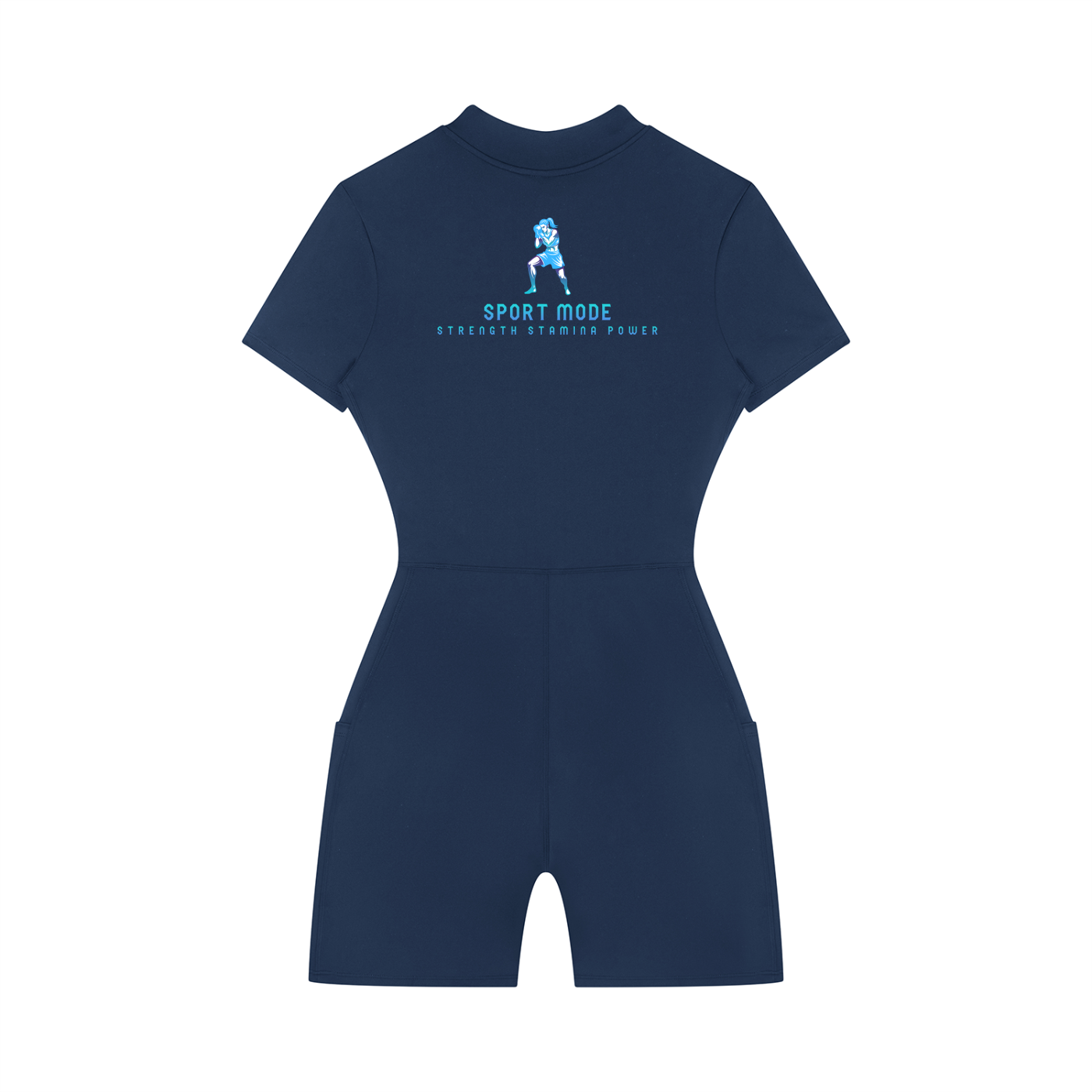 Sport Mode Women's Quarter-Zip Short Sleeve Romper