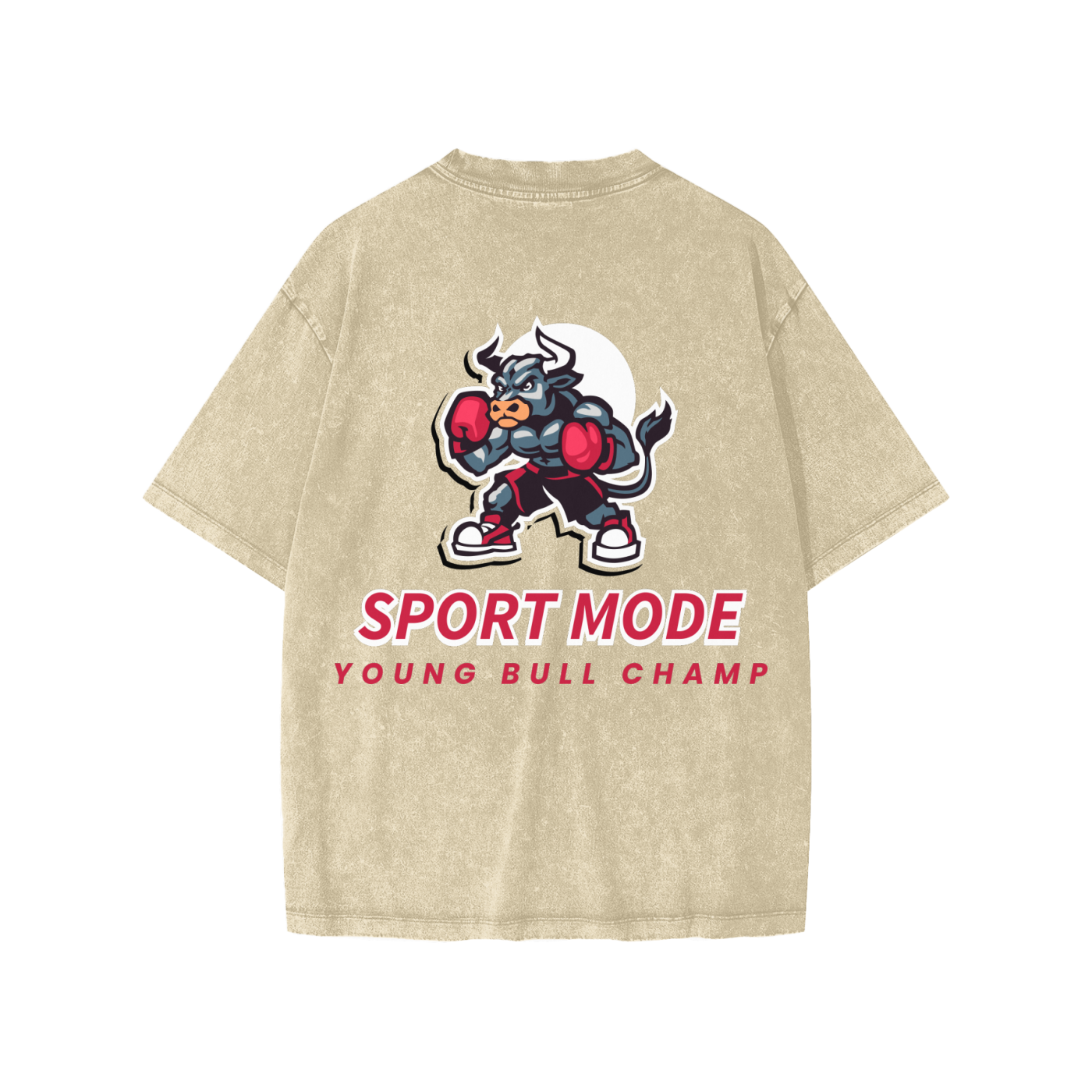 Sport Mode Bull In Action Snow Washed Kids' T-Shirt