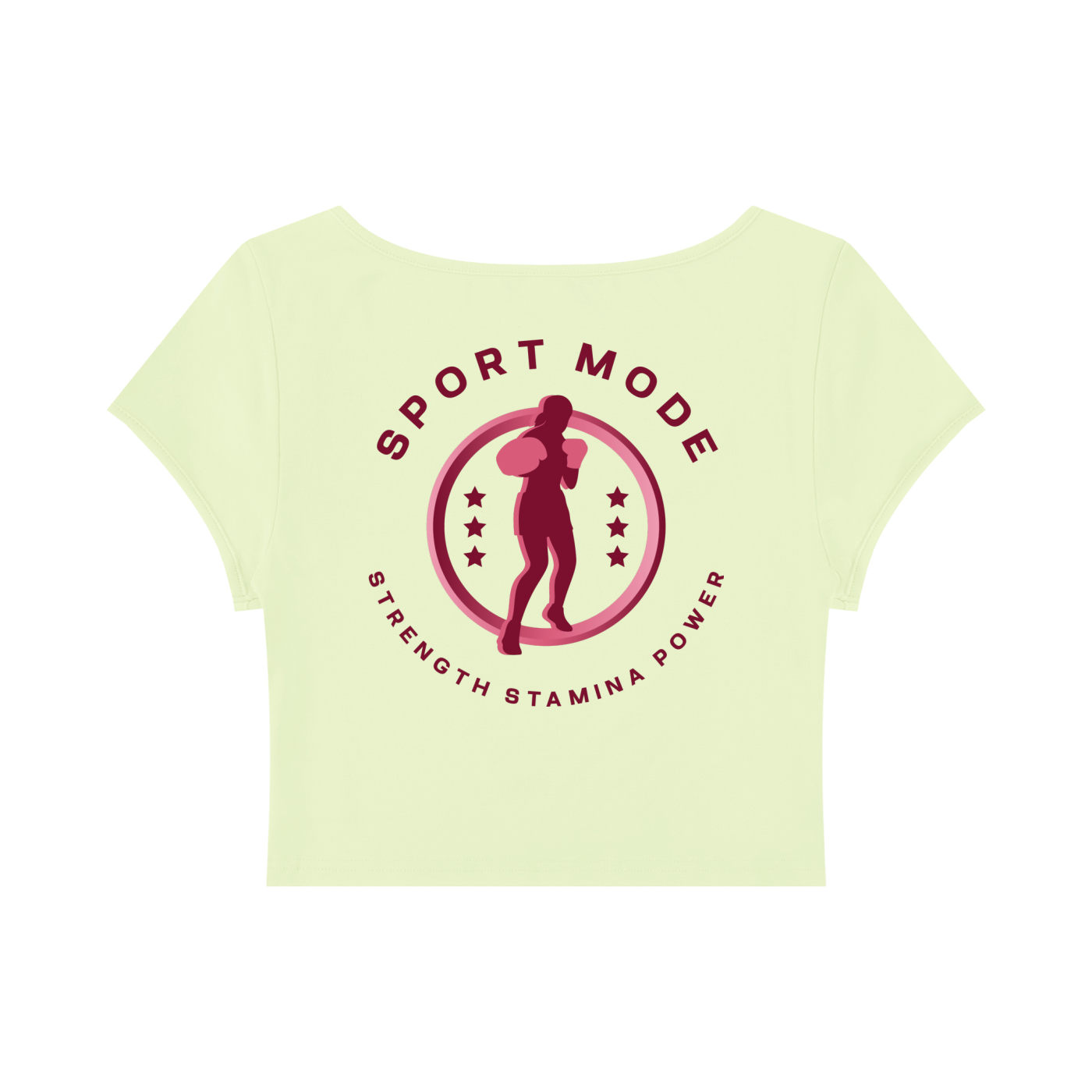 Sport Mode Pink Women's Slim Cap Sleeve Crop T-Shirt