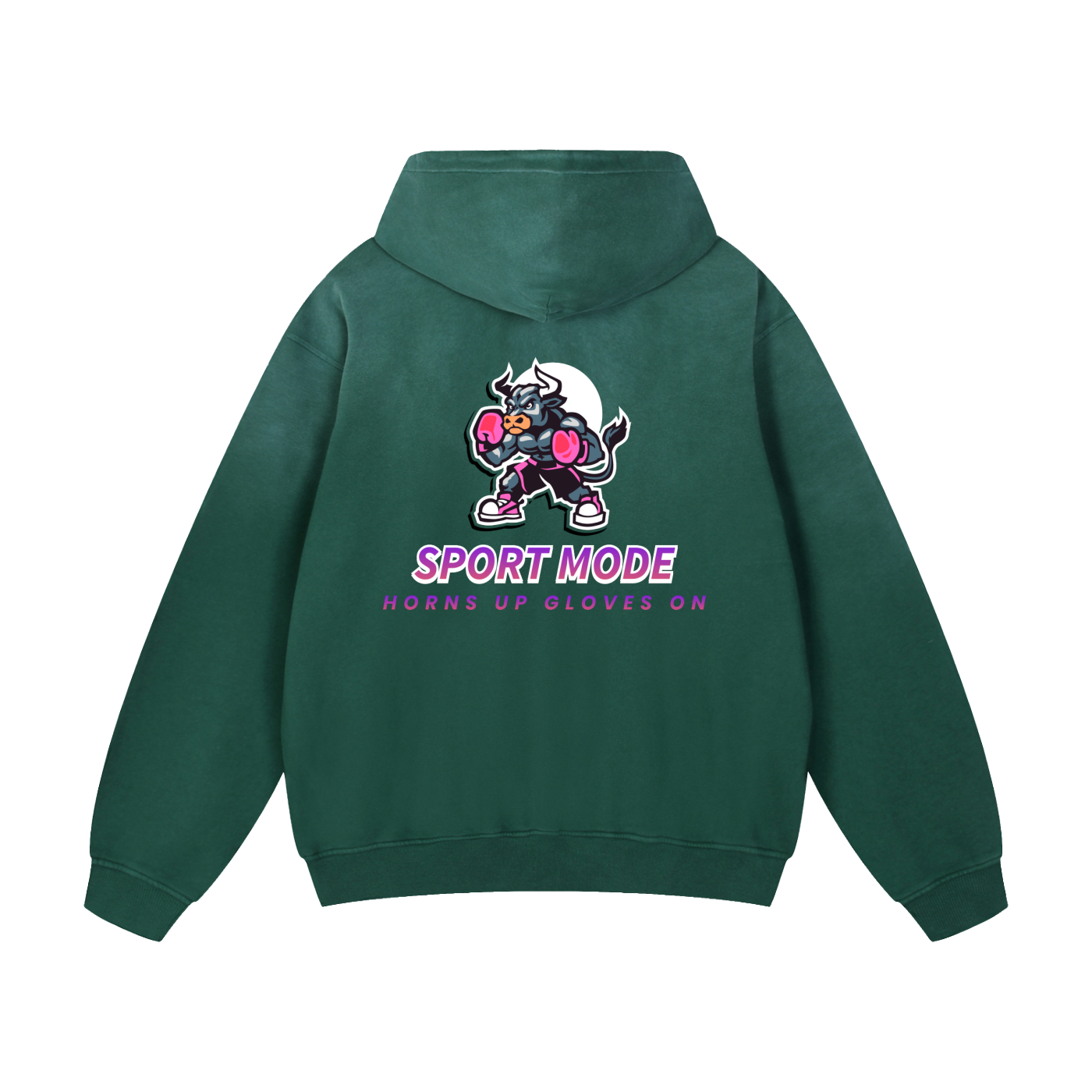 Sport Mode Horns Up Heavyweight Sunfade Oversized Hoodie