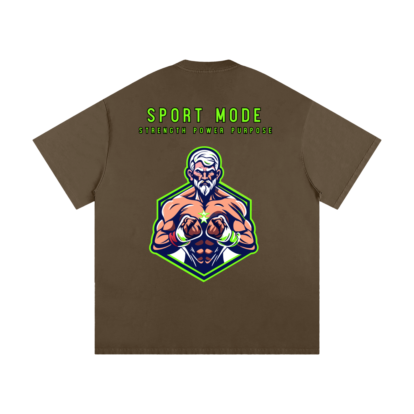 Green Glow Sport Mode Heavyweight Loose Fit T-Shirt