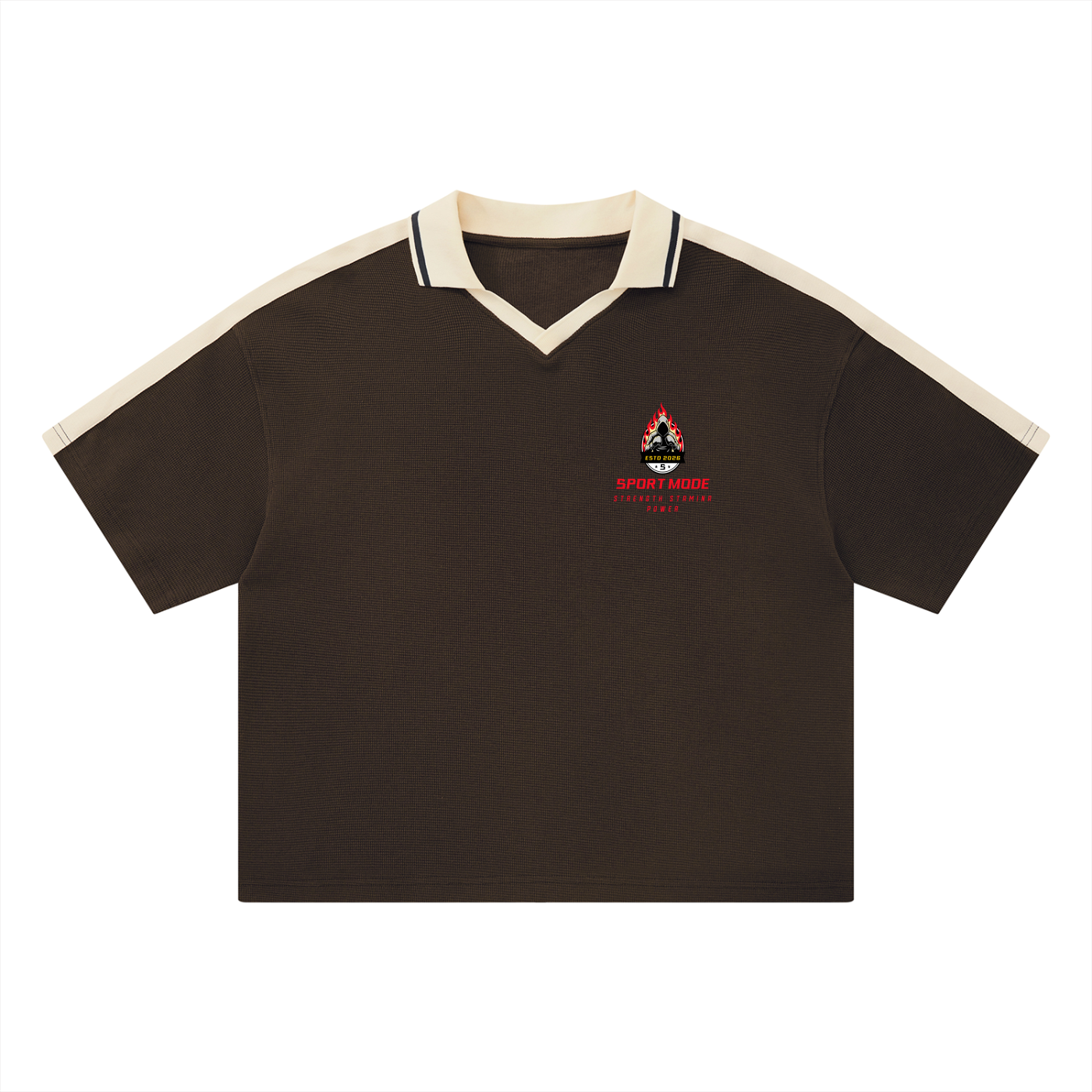 Fire on Front Sport Mode Unisex Color Block Polo Shirt