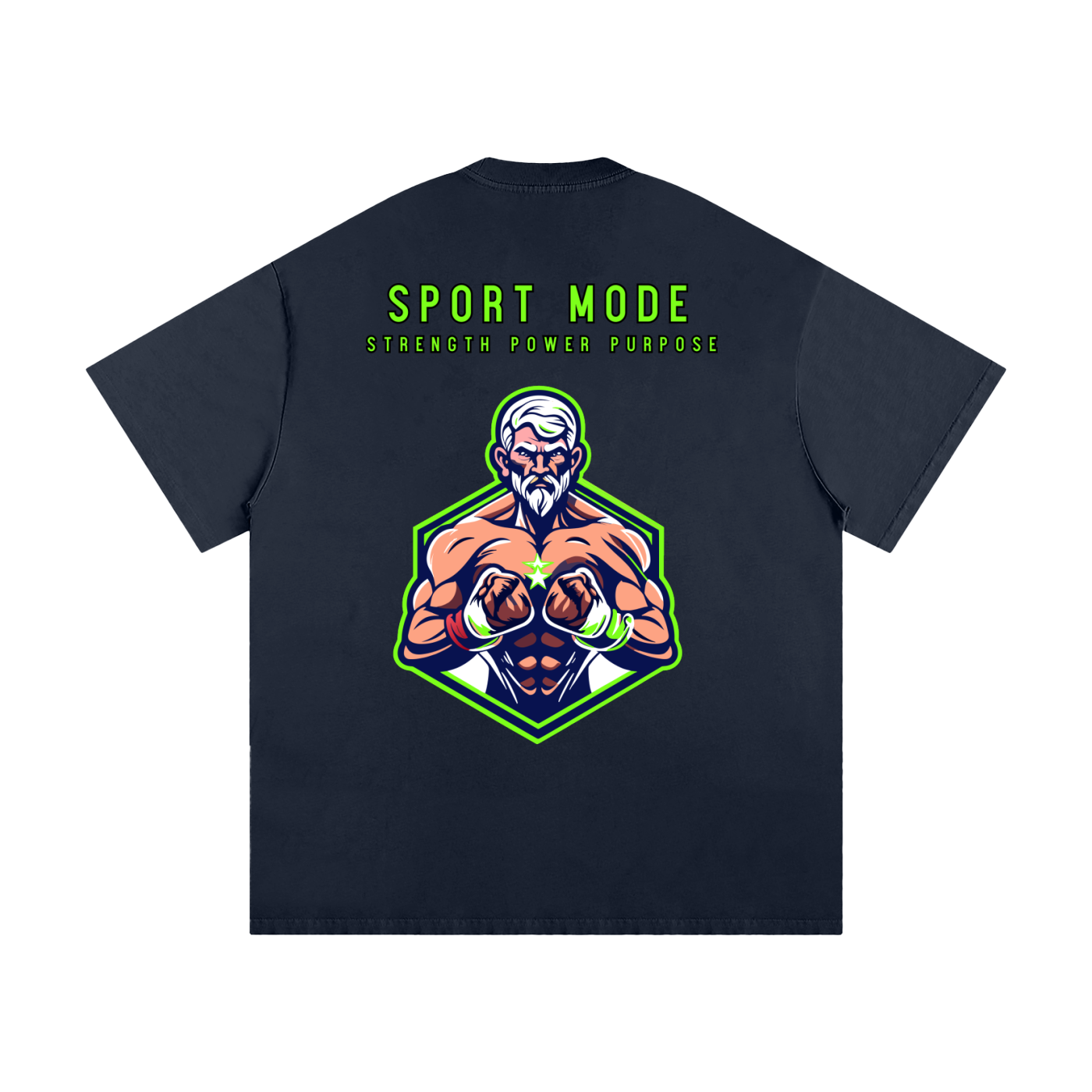 Green Glow Sport Mode Heavyweight Loose Fit T-Shirt