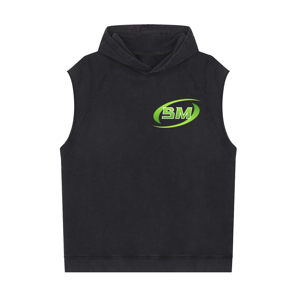 Sport Mode green Snow Washed Sleeveless Hoodie