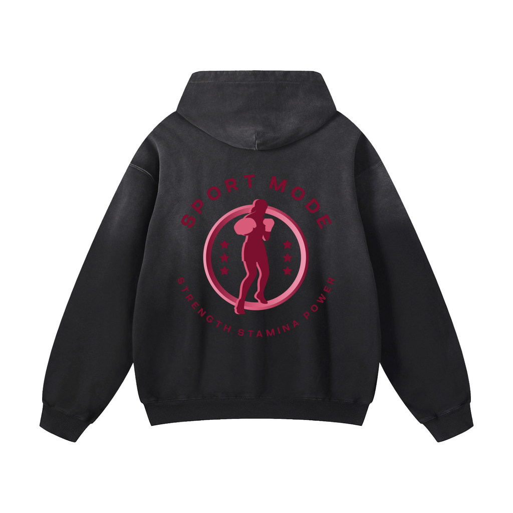 Pink Sport Mode Orthodox Heavyweight Sunfade Oversized Hoodie