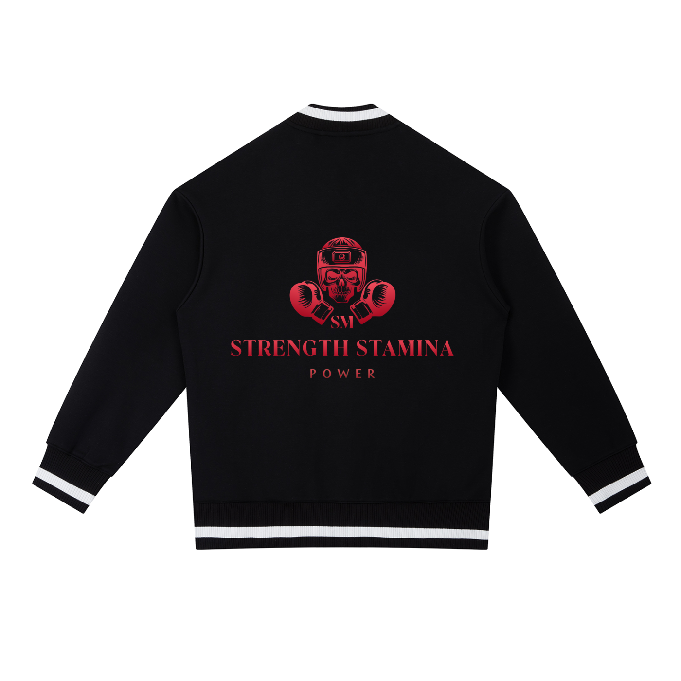 Sport Mode Fight. Rise. Repeat Contrast Piping Zip Bomber Jacket