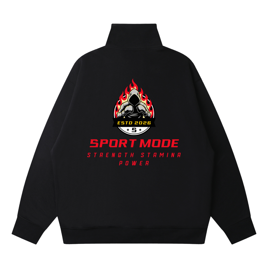 Sport Mode Quarter-Zip Drop Shoulder Sweatshirt