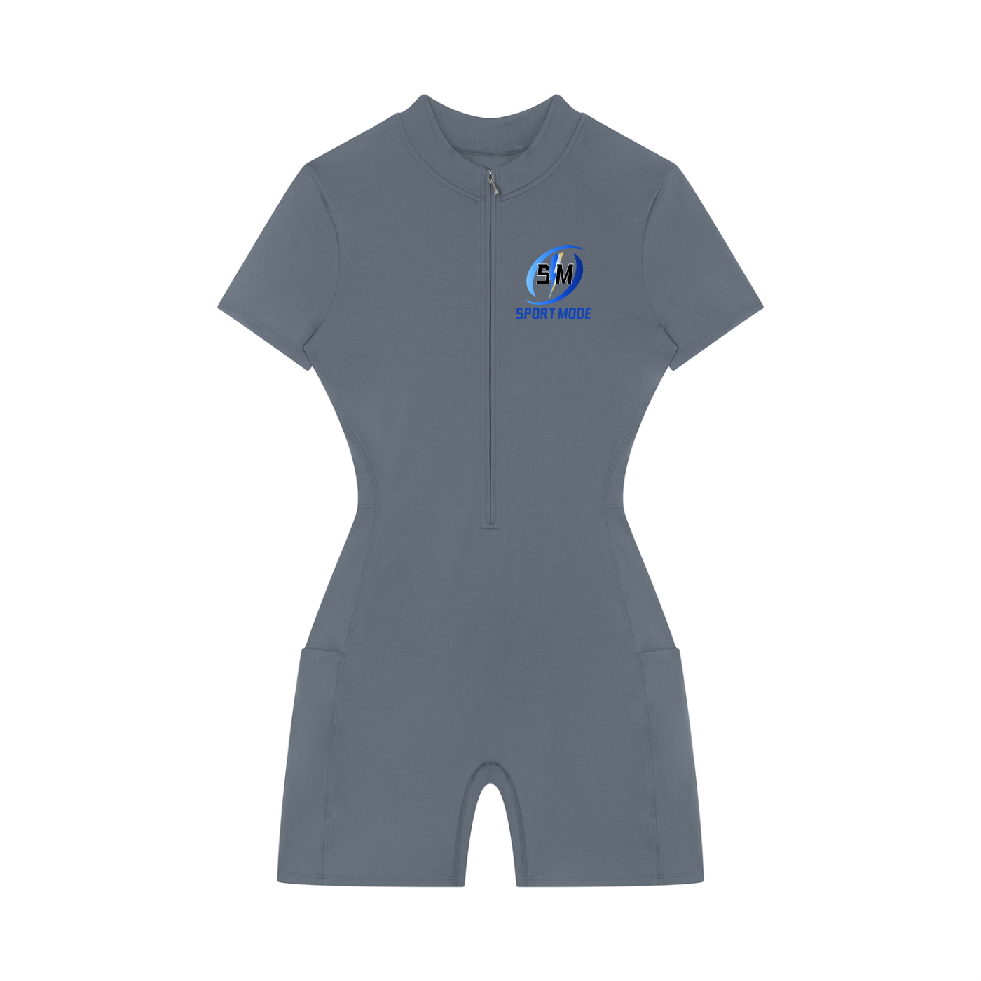 Sport Mode Women's Quarter-Zip Short Sleeve Romper