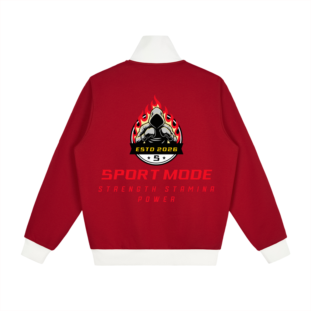 Sport Mode Victory Contrast Side Stripe Fleece Track Jacket