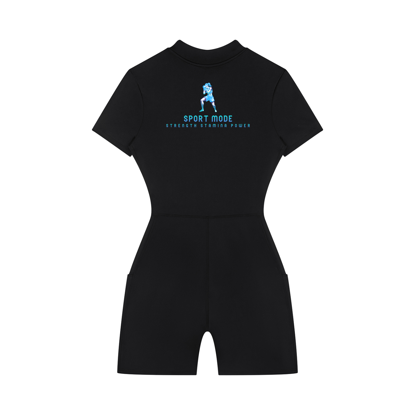 Sport Mode Women's Quarter-Zip Short Sleeve Romper