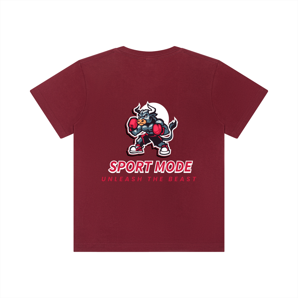 Red Wine Sport mode Kid's Crewneck Short Sleeve T-Shirt