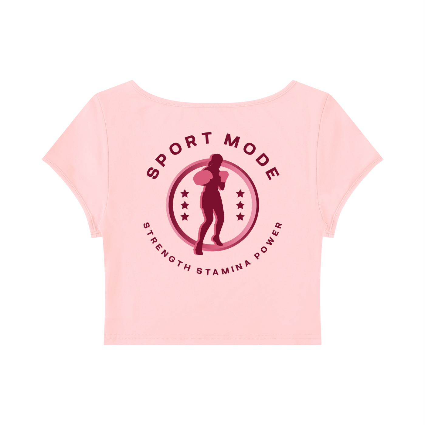 Sport Mode Pink Women's Slim Cap Sleeve Crop T-Shirt
